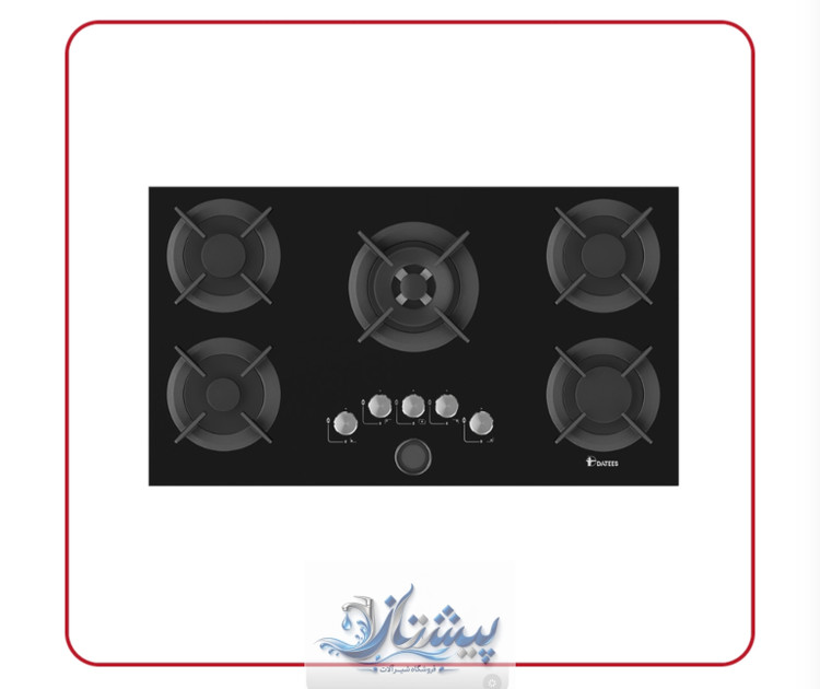گاز داتیس مدل DG-596 شیشه سکوریت ایتالیایی 8میل مقاوم به ضربه و حرارت دارای نمایشگر TFT1.6 با ولوم چرخشی برای تنظیم دمای پخت سرشعله ساباف ایتالیا.ترموکوبل تاپ تایم