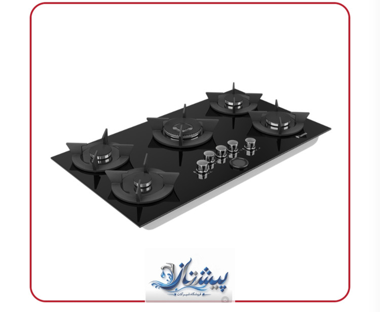 گاز داتیس مدل DG-596 شیشه سکوریت ایتالیایی 8میل مقاوم به ضربه و حرارت دارای نمایشگر TFT1.6 با ولوم چرخشی برای تنظیم دمای پخت سرشعله ساباف ایتالیا.ترموکوبل تاپ تایم